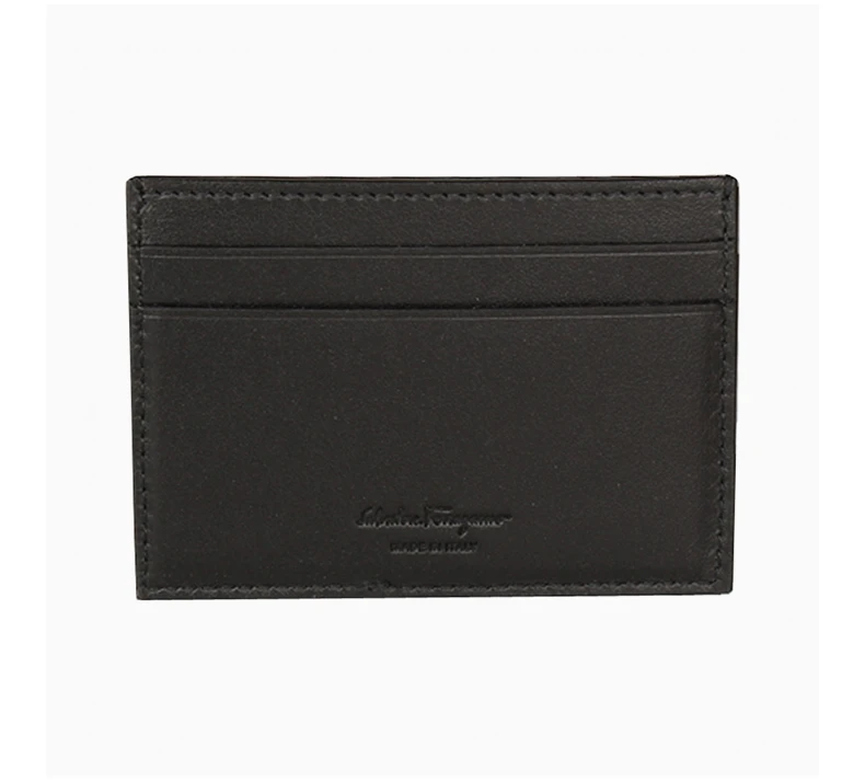 商品Salvatore Ferragamo|SALVATORE FERRAGAMO 男士黑色小牛皮卡片包 66-A244-694150,价格¥969,第4张图片详细描述