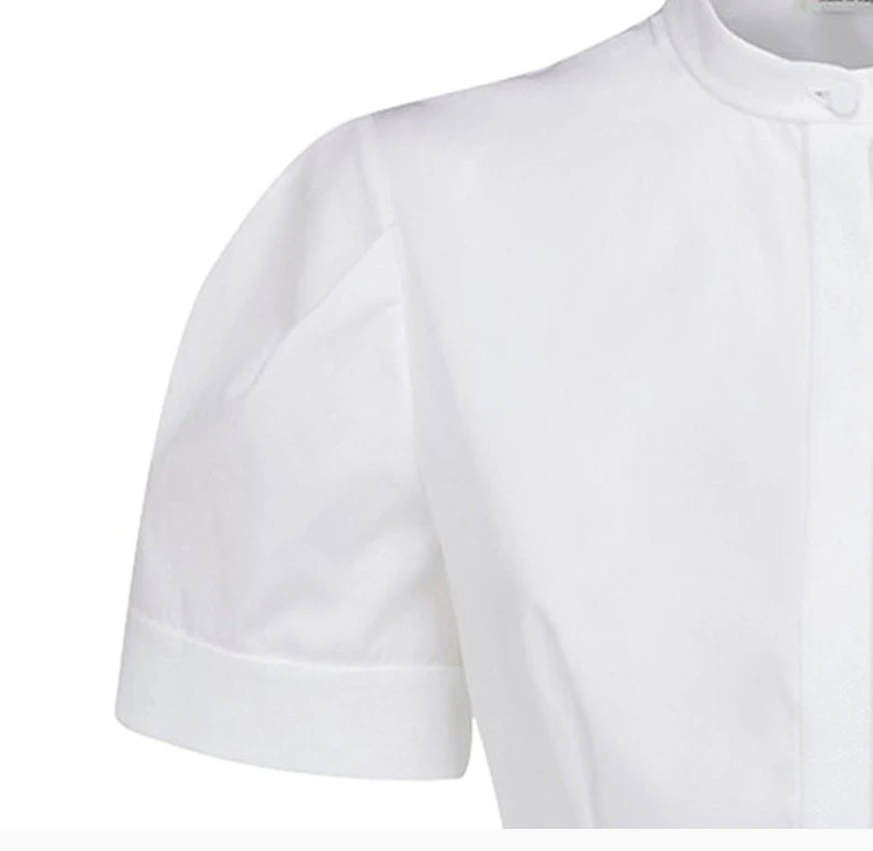 商品[国内直发] Alexander McQueen|ALEXANDER MCQUEEN 亚历山大·麦昆 女士白色棉质T恤 645758-QAAAD-9000,价格¥5513,第7张图片详细描述