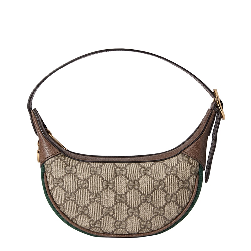商品Gucci| GUCCI/古驰 Ophidia GG系列 女士迷你米色乌木色帆布配皮半月形单肩腋下包65855196IWG8745,价格¥7006,第2张图片详细描述