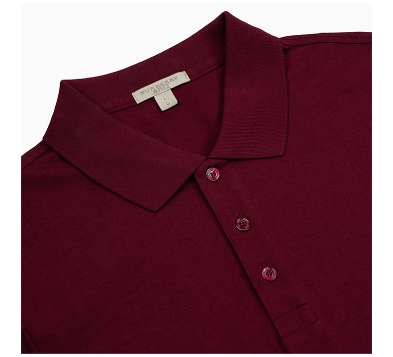 商品[国内直发] Burberry|BURBERRY 男士POLO衫深红色 3949424,价格¥1169,第6张图片详细描述