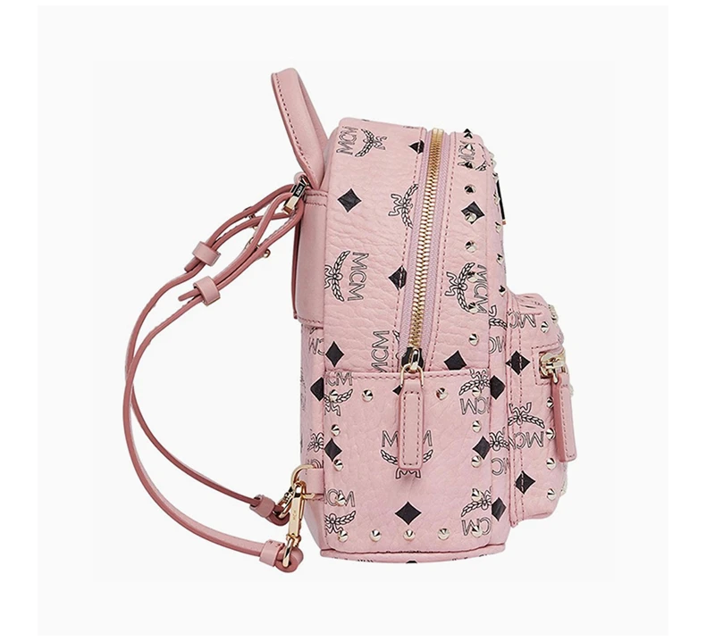 商品[国内直发] MCM|MCM 女士柳钉logo印花双肩包 MMK8AVE04PZ,价格¥6539,第4张图片详细描述