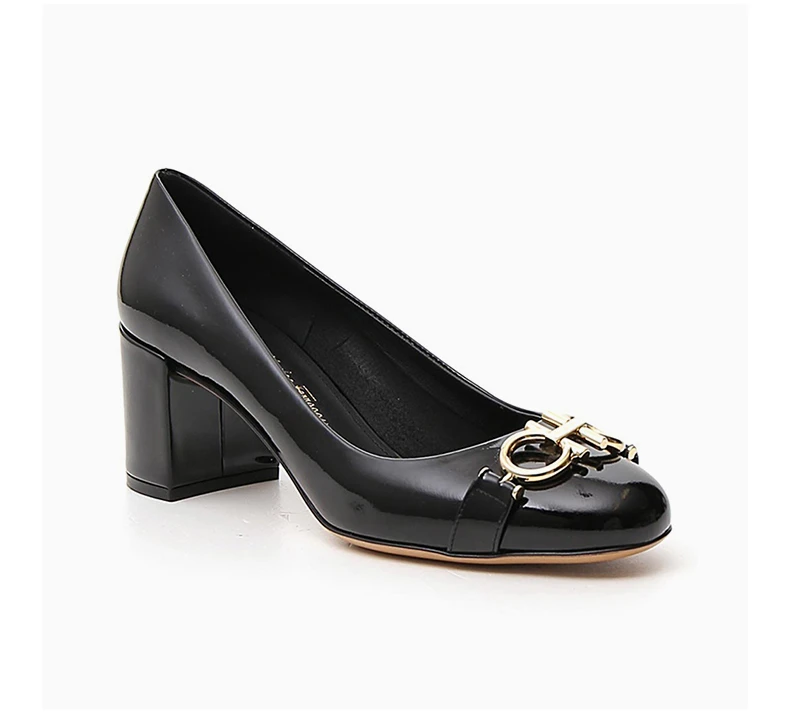商品Salvatore Ferragamo|SALVATORE FERRAGAMO 菲拉格慕 女士黑色小牛皮中跟鞋 01-N765-693658,价格¥3260,第5张图片详细描述