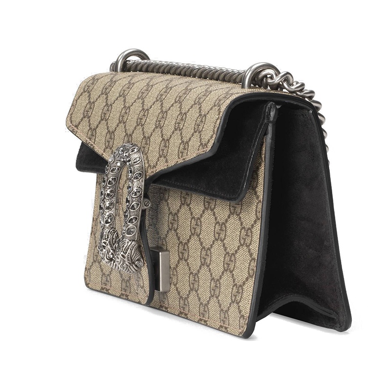 商品Gucci|GUCCI/古驰 Dionysus系列 经典Supreme帆布双G虎头搭扣小号单肩斜挎包 49962392TJN9862,价格¥19300,第5张图片详细描述