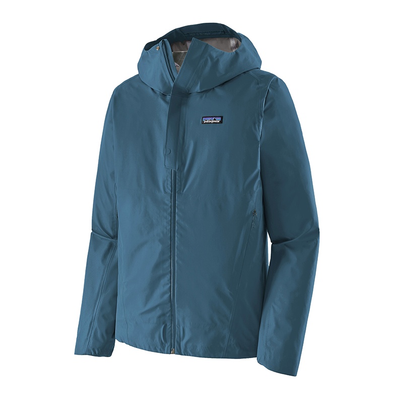 商品Patagonia|Patagonia 23年新款 男士波浪蓝色/烟熏蓝色/丹参绿色再生尼龙防水夹克（3色可选）,价格¥1796,第3张图片详细描述