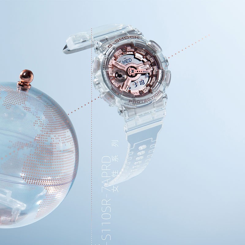 商品[国内直发] Casio|卡西欧手表历史上经典透明设计 防震 防磁 200M防水 自动LED照明 世界时间（48个城市） 秒表（1/1000秒）功能,价格¥847,第4张图片详细描述