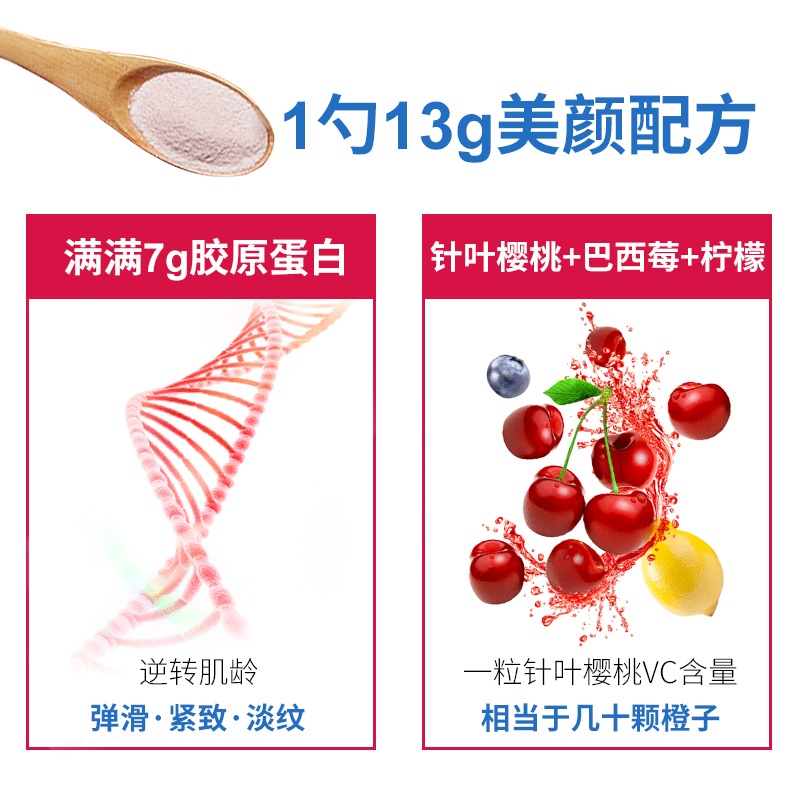 商品Biocyte|碧维斯特果汁胶原蛋白肽粉260g「樱桃味」,价格¥338,第12张图片详细描述