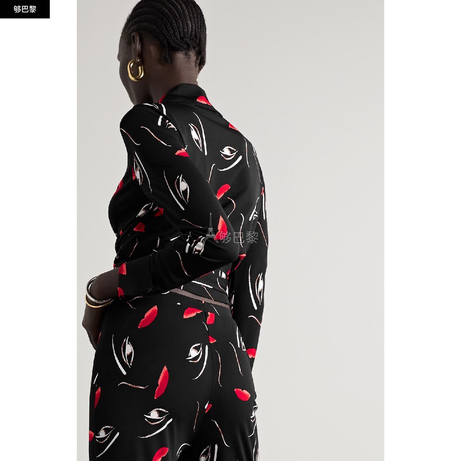 商品Diane von Furstenberg|【特惠5.0折】包邮包税【预售7天发货】 DIANE VON FURSTENBERG 23秋冬 女士 长袖衬衫 Bobbie 印花弹力平纹布围裹式上衣 1647597289317282 DVFBL4Q015FFACE ,价格¥1897,第6张图片详细描述