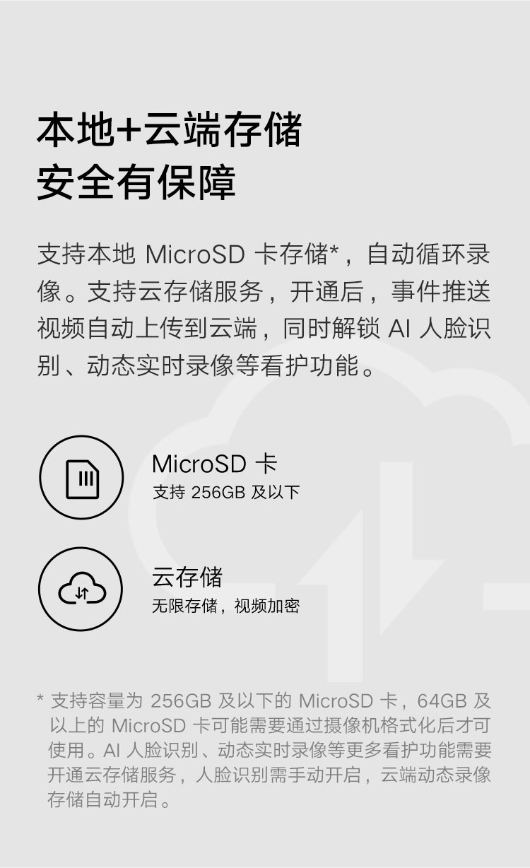 商品[国内直发] XIAOMI|小米智能摄像机2 云台版 400万像素 超微光全彩 AI智能看家 手机查看 人形侦测 �人脸识别 家用 摄像头,价格¥266,第17张图片详细描述