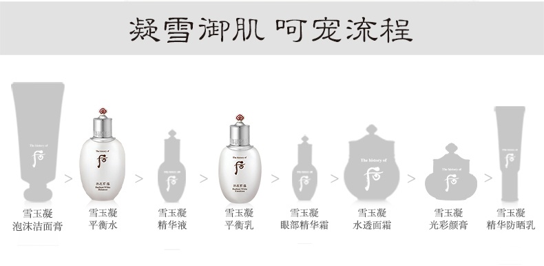 商品WHOO|Whoo 后 拱辰享雪玉凝美白祛斑水乳 雪玉凝水150ml+乳液110ml 莹润柔滑 提亮肤色,价格¥240,第7张图片详细描述