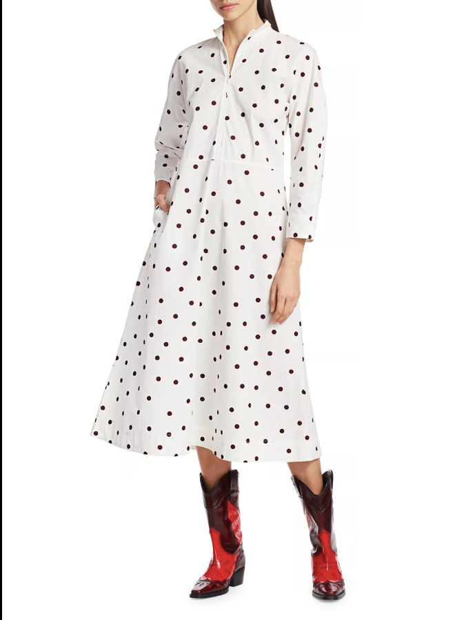 商品Ganni|Polka Dot Poplin 迷你连衣裙,价格¥636,第2张图片详细描述