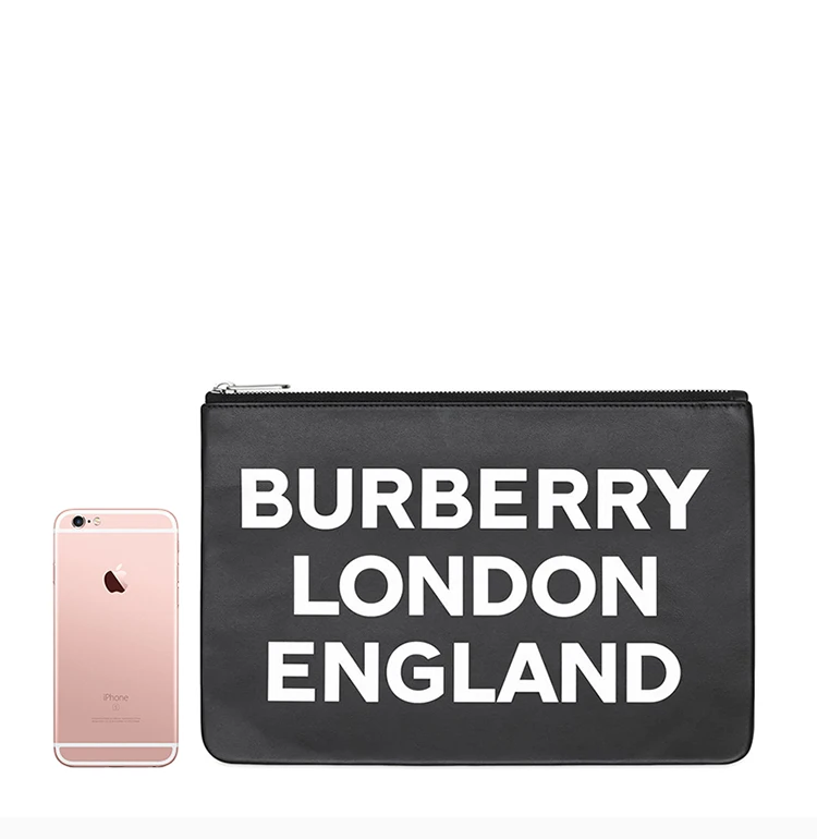 商品[国内直发] Burberry|Burberry 博柏利 男士黑色小牛皮手拿包 8015695,价格¥4282,第3张图片详细描述