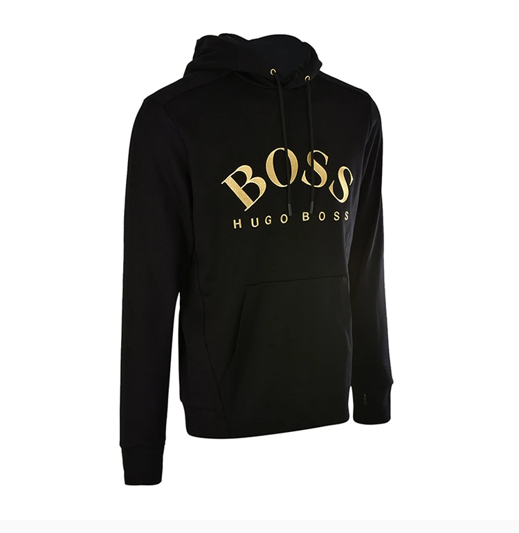商品[国内直发] Hugo Boss|Hugo Boss 雨果博斯 男士黑色棉质经典logo标识长袖套头运动衫卫衣 SOODY-50415899-006,价格¥1254,第6张图片详细描述