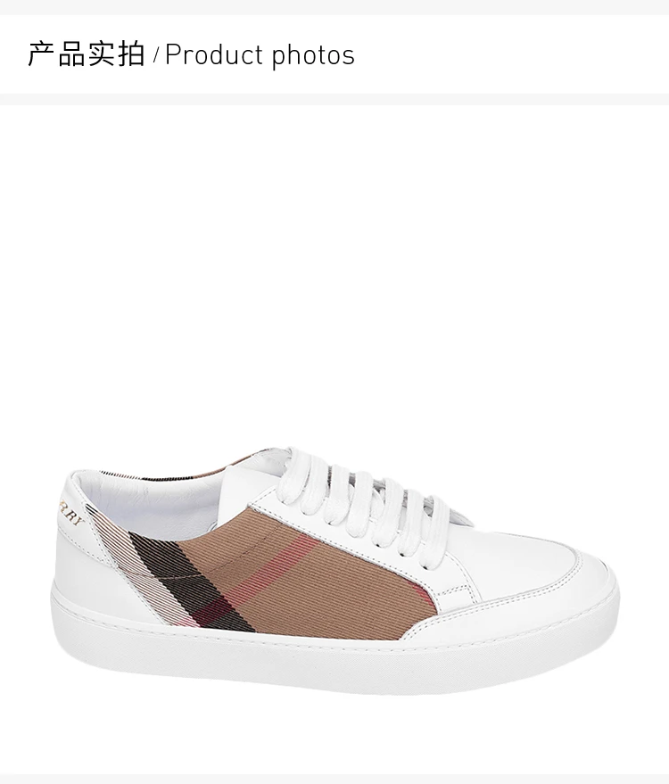 商品Burberry|Burberry 博柏利 女士织物配皮运动鞋 4040055,价格¥2538,第21张图片详细描述