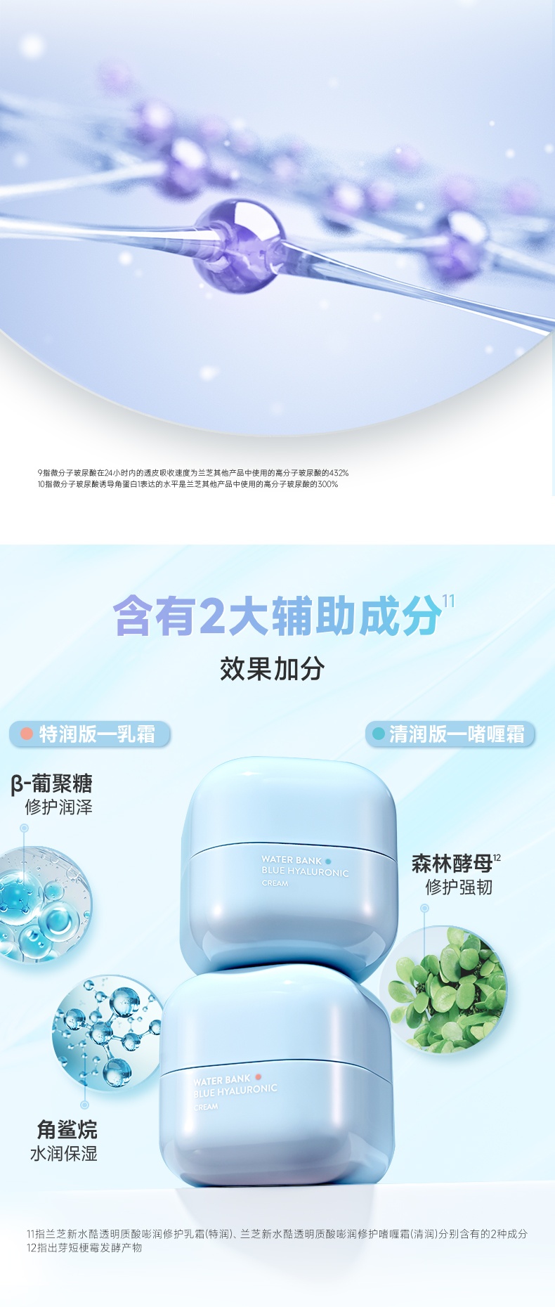 商品【原封正品】 Laneige|兰芝 新水酷透明质酸嘭润小蓝盾面霜 50ml 神经酰胺补水 舒缓泛红修护保湿,价格¥213,第6张图片详细描述