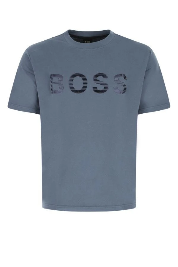 商品[国内直发] Hugo Boss|HUGO BOSS 男士雾霾蓝棉质短袖T恤 50472217-438,价格¥463,第1张图片详细描述