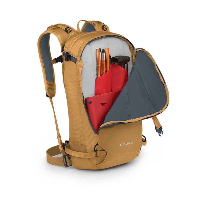 商品Osprey|Osprey小鹰 Soelden 22男女通用工匠黄尼龙越野滑雪背包,价格¥1215,第8张图片详细描述