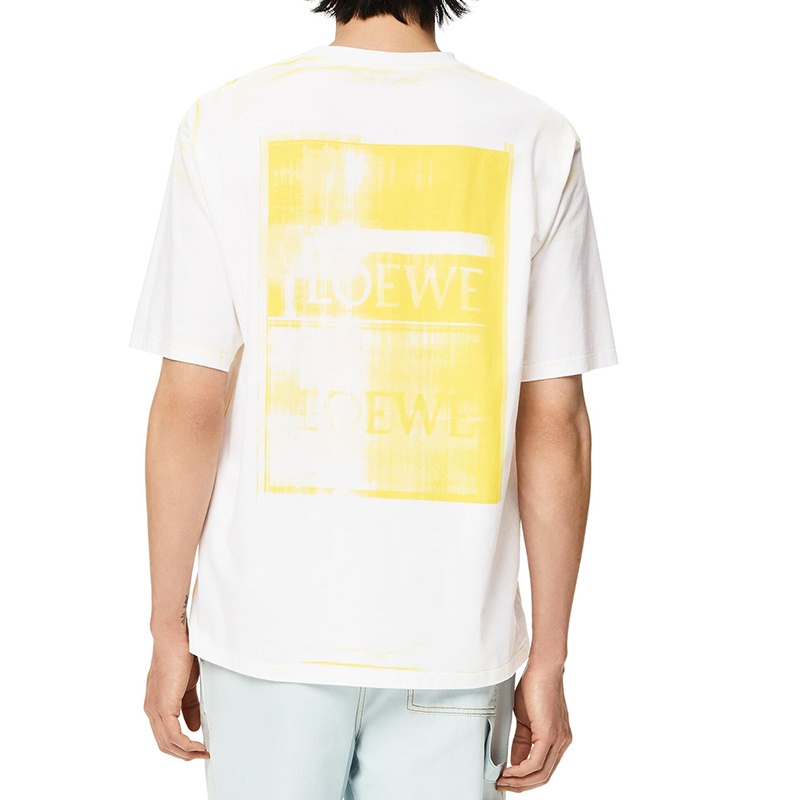 商品Loewe|LOEWE/罗意威 22年秋冬新款 男士白色/黄色纯棉复印效果Anagram Logo印花T恤,价格¥3542,第5张图片详细描述