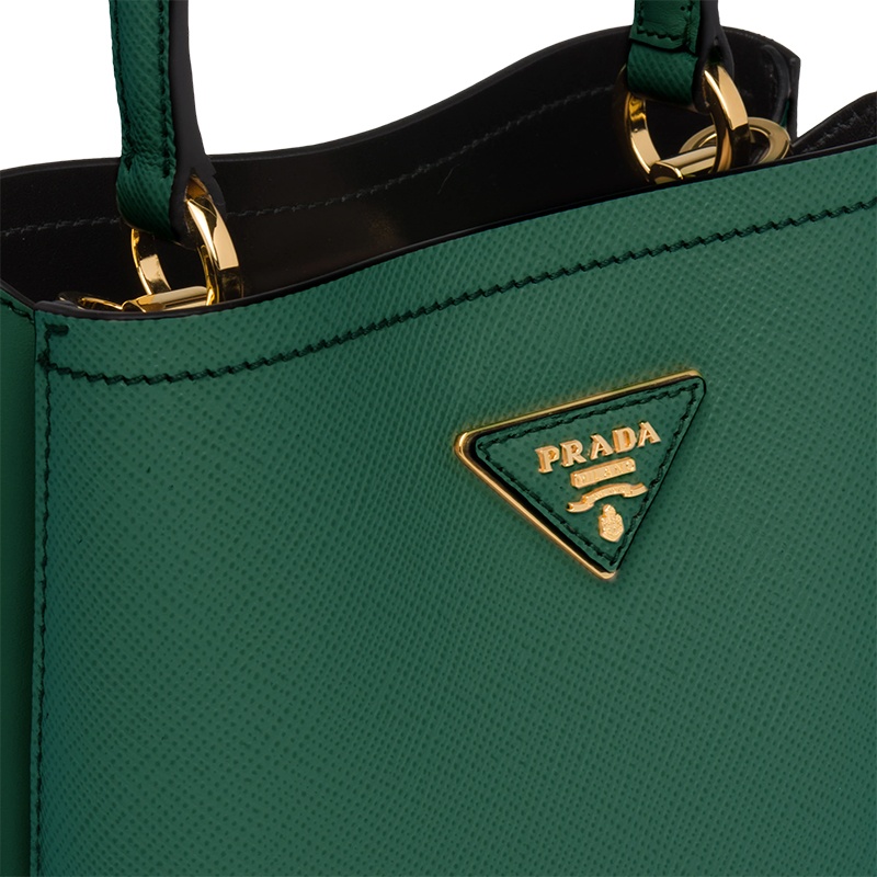 商品Prada|PRADA/普拉达 22新款 Panier系列 女士小号翠绿色saffiano皮革金色徽标磁扣拆卸肩带皮革手柄单肩手提斜挎包1BA217_2ERX_F0M7Y_V_OOO,价格¥17570,第6张图片详细描述