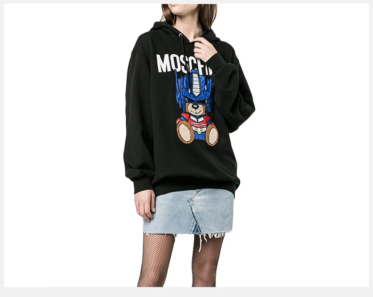 商品[国内直发] Moschino|MOSCHINO 黑色女士卫衣/帽衫 V1706-5527-1555,价格¥2015,第8张图片详细描述