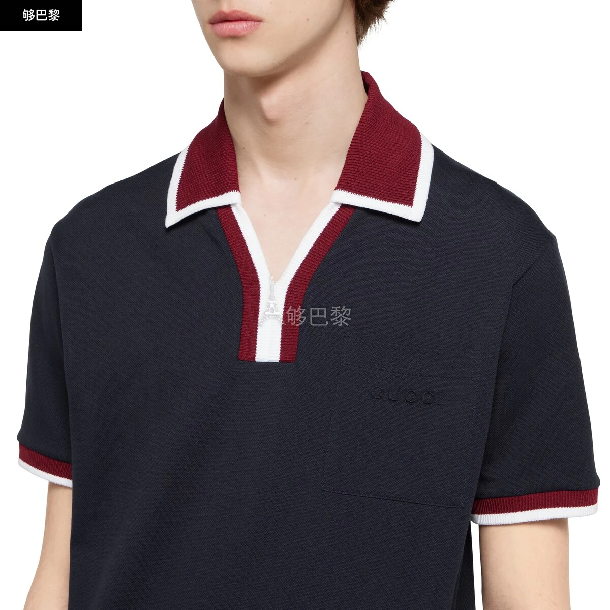 商品Gucci|【预售】 古驰 25春夏 男士 短袖Polo 珠地棉翻领恤 829434 XJHEF 4794 ,价格¥6065,第3张图片详细描述