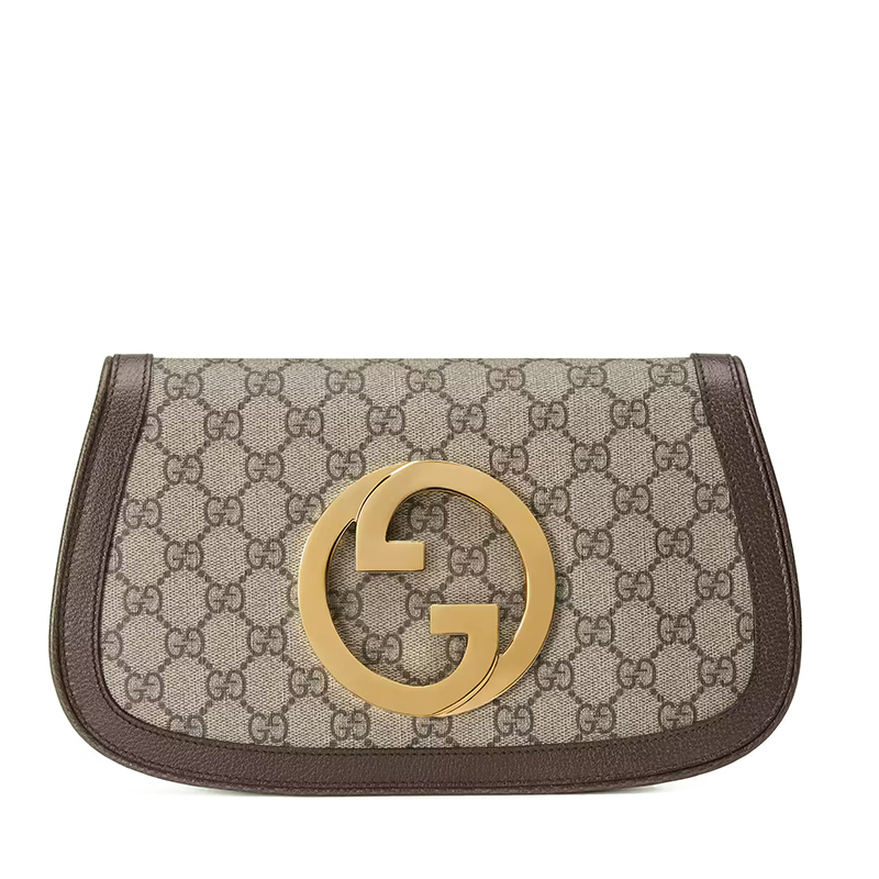 商品Gucci|【包税】GUCCI/古驰 Blondie系列 女士小号棕色老花帆布配皮圆形徽标金扣金链配可拆卸肩带单肩斜跨链条包‎699268K9GSG8358,价格¥18217,第5张图片详细描述