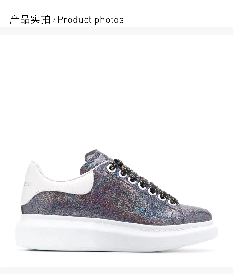 商品Alexander McQueen|Alexander McQueen 亚历山大·麦昆 女士黑色闪光阔型运动鞋 558944-W4LW1-8483,价格¥2976,第4张图片详细描述