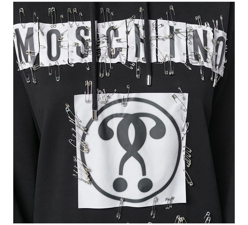 商品Moschino|Moschino 莫斯奇诺 黑色棉质女士连帽连衣裙 A0439-5527-1555,价格¥2324,第12张图片详细描述