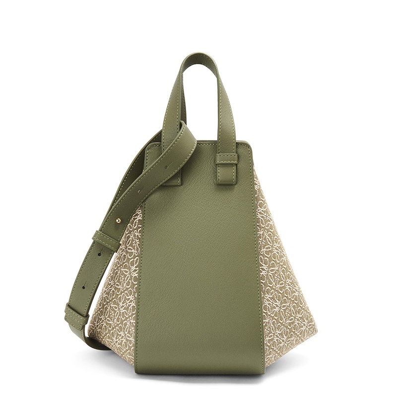 商品Loewe|Loewe/罗意威 22春夏新款Hammock系列 女士小号牛油果绿色提花布和牛皮革拼接可手提单肩斜挎吊床包 A538S35X43-4364,价格¥18769,第5张图片详细描述