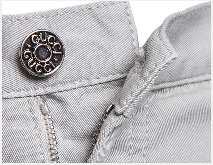 商品[国内直发] Gucci|GUCCI 古驰 灰色纯棉休闲裤简约直筒男士西装裤 369038-XD232-1708,价格¥3111,第5张图片详细描述