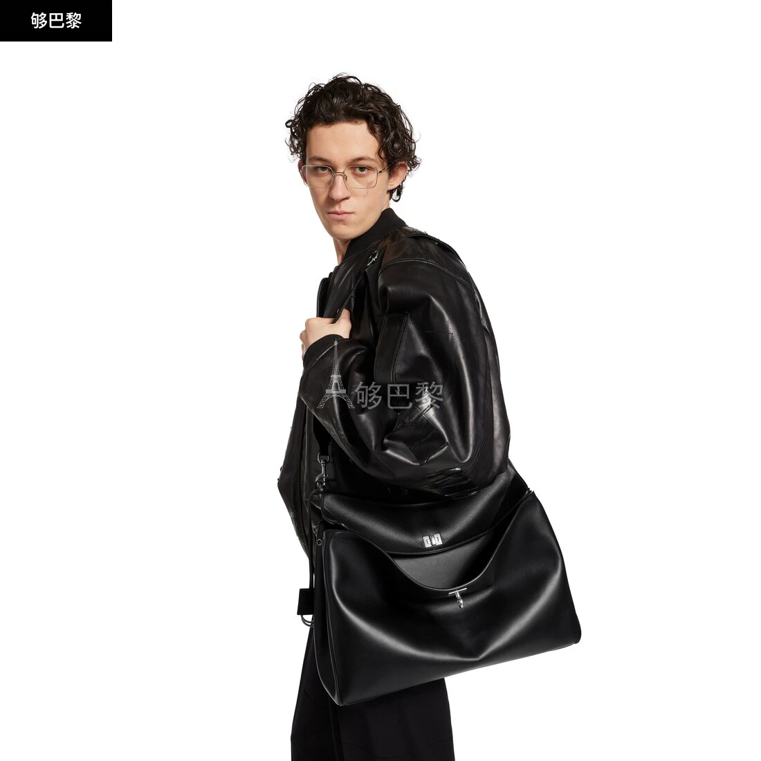 商品Balenciaga|【预售】 巴黎世家 25春夏 男士 单肩包 RODEO邮差包 8218872ABOX1000 ,价格¥29443,第6张图片详细描述