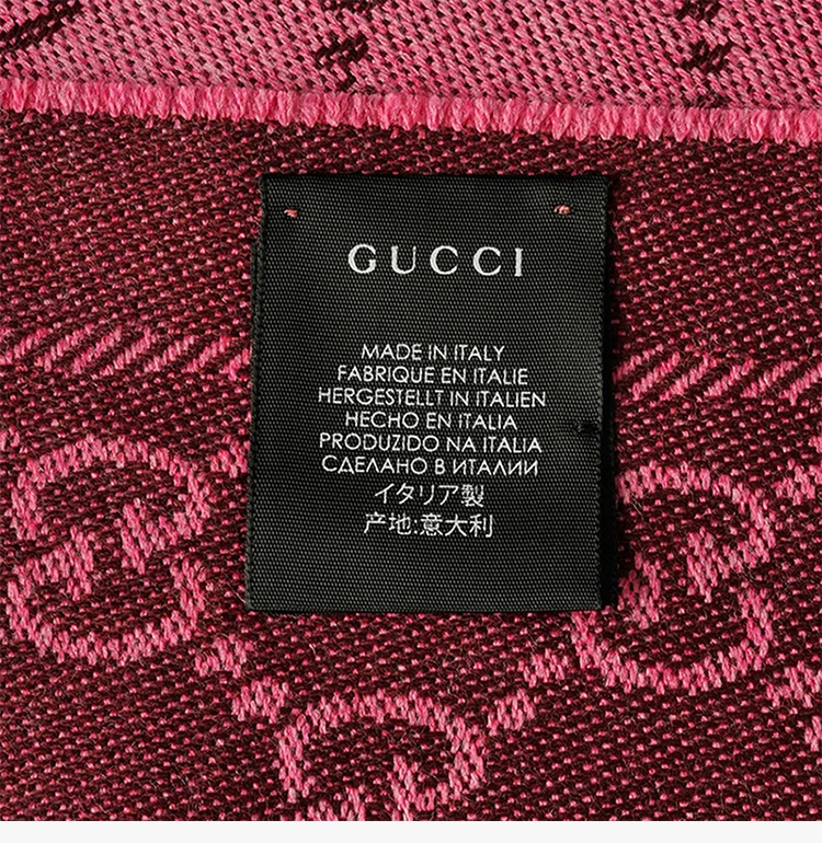 商品[国内直发] Gucci|GUCCI 玫红色女士围巾 133483-3G200-5573,价格¥2596,第11张图片详细描述