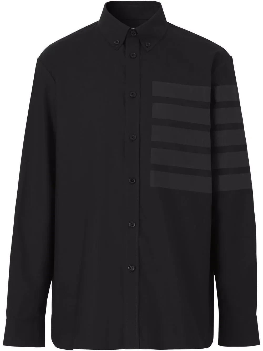 商品Burberry|BURBERRY 男士黑色印花压花棉质衬衫 8050369,价格¥3063,第1张图片详细描述