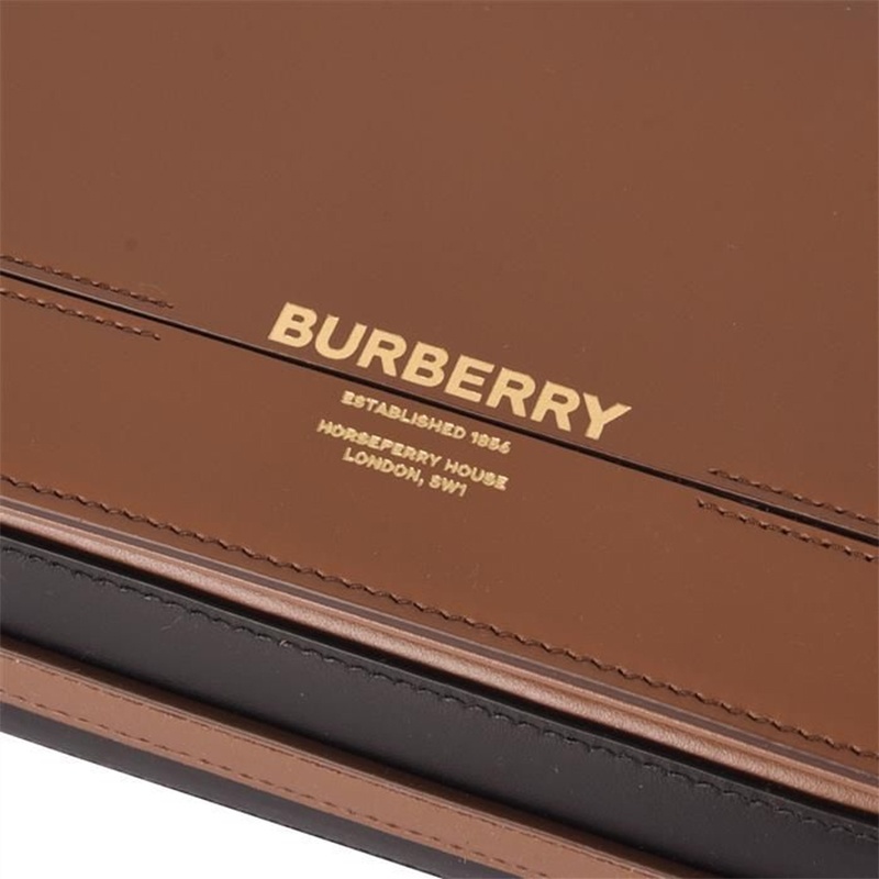 商品Burberry|Burberry/博柏利 Grace女士棕色小牛皮徽标饰面斜挎包,价格¥3858,第5张图片详细描述