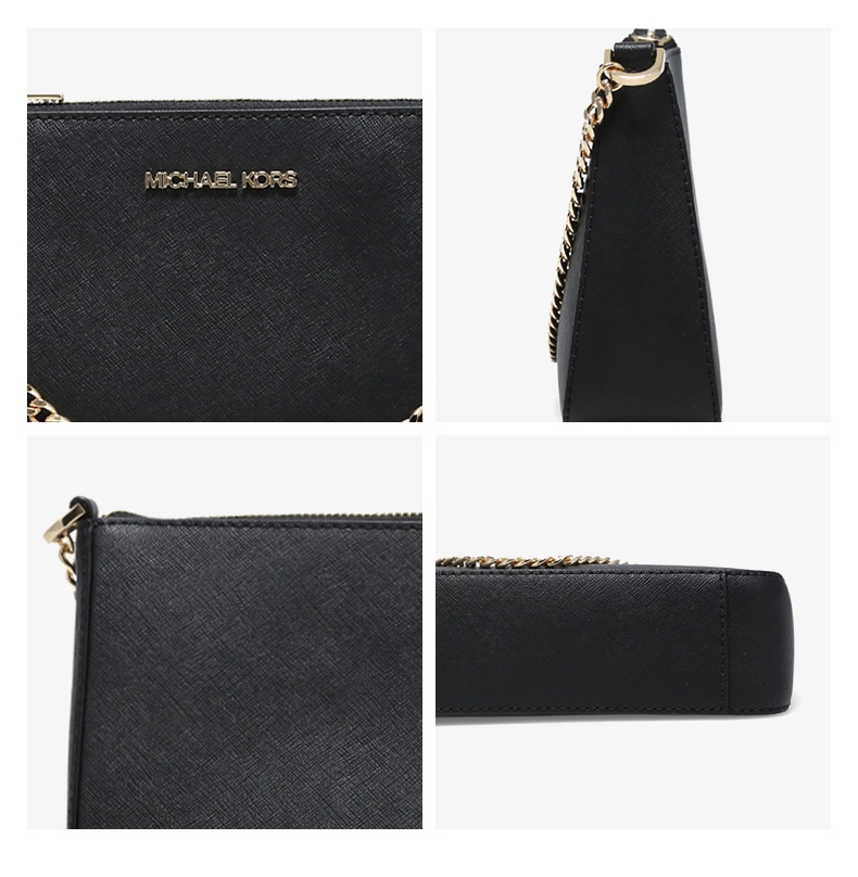 商品Michael Kors|Michael Kors 奥莱款 Jet Set Travel中号女士牛皮革单肩斜挎手提包 35S0GTVU6L BLACK,价格¥1332,第7张图片详细描述