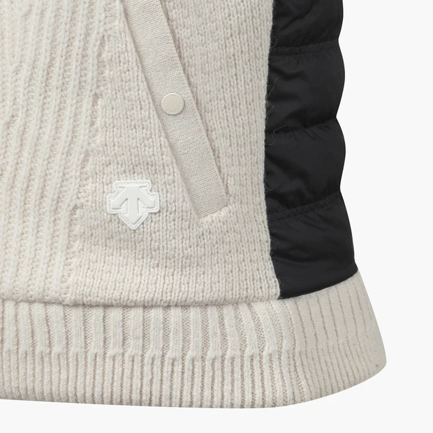 商品【预售商品15天发货】 DESCENTE|高球系列女性针织混合羽绒背心时尚保暖 DO42WFDVO4-IVYG,价格¥1596,第13张图片详细描述