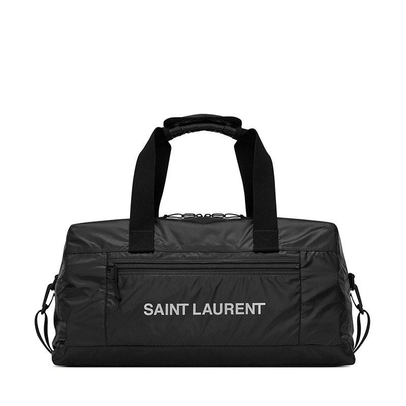 商品Yves Saint Laurent|SAINT LAURENT PARIS/圣罗兰 YSL NUXX系列 男士大号黑色尼龙YSL压花旅行手提斜挎单肩包581374HO21Z1054,价格¥7908,第2张图片详细描述