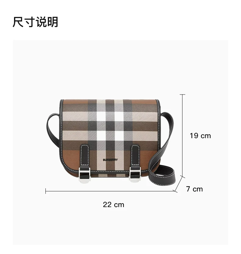 商品Burberry|BURBERRY 男士格纹斜挎包 8036552,价格¥5164,第3张图片详细描述