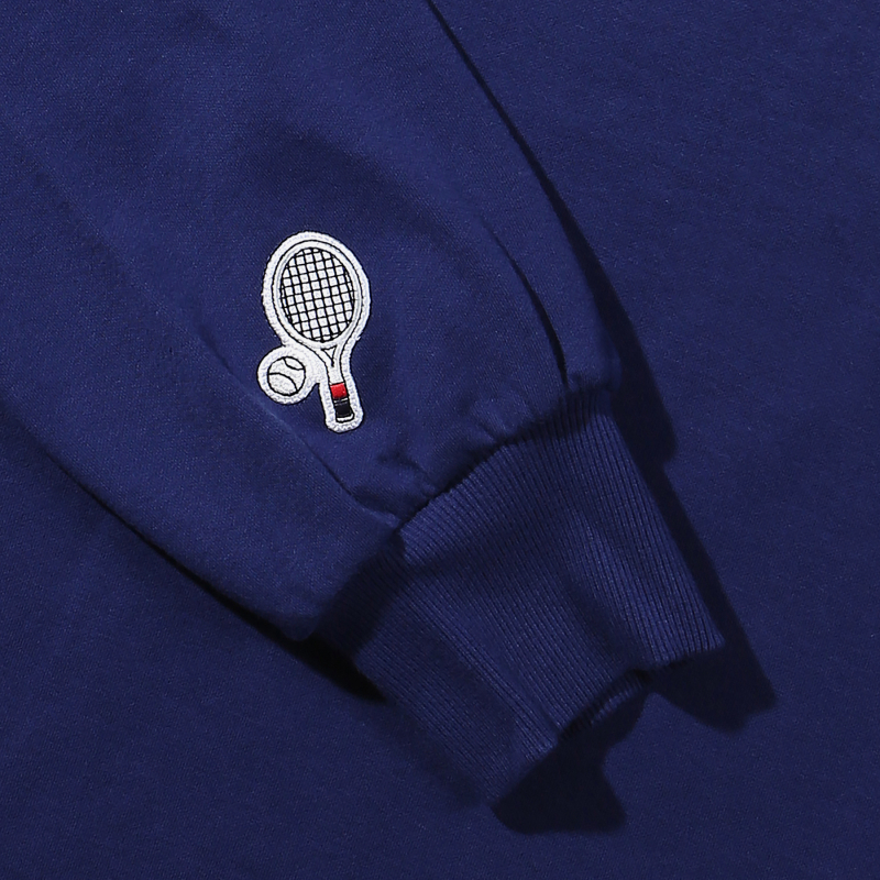 商品Fila|【享贝家】FILA宽松版型网球图案印花圆领卫衣海军蓝色/白色FS2POD3113X-NAY（特价活动款）,价格¥179,第12张图片详细描述