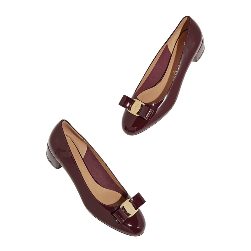商品Salvatore Ferragamo|SALVATORE FERRAGAMO 女士酒红色牛皮高跟鞋 0695370,价格¥2591,第3张图片详细描述