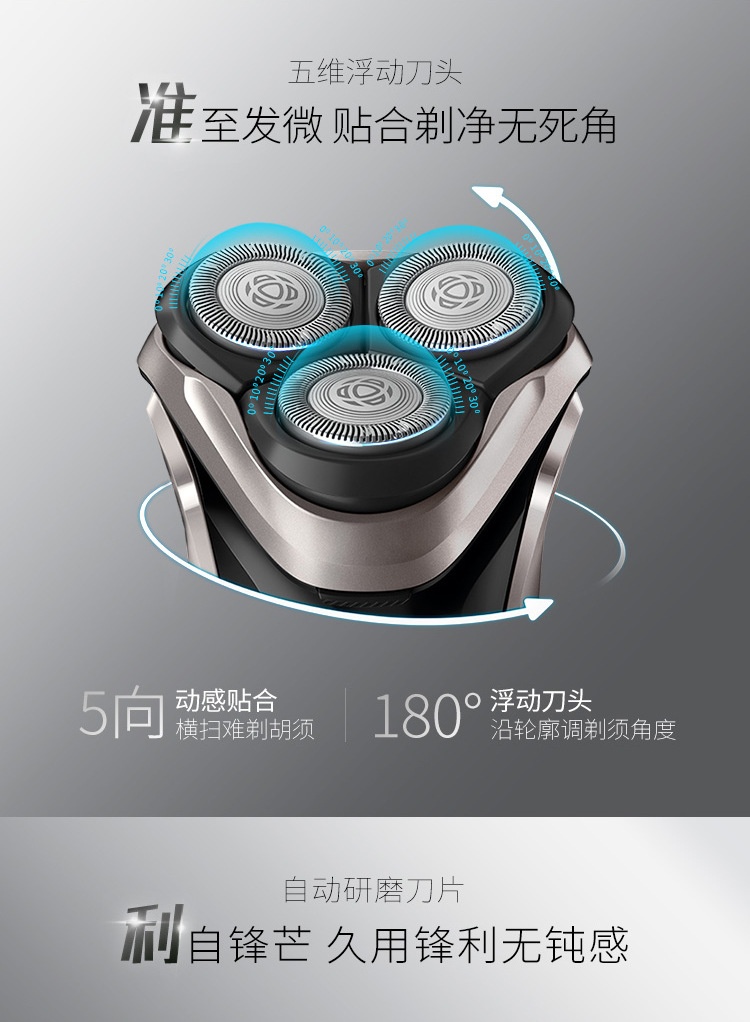 商品[国内直发] Philips|飞利浦S3203 S3202 电动剃须刀刮胡刀充电男士胡须刀剃胡刀快充,价格¥656,第7张图片详细描述