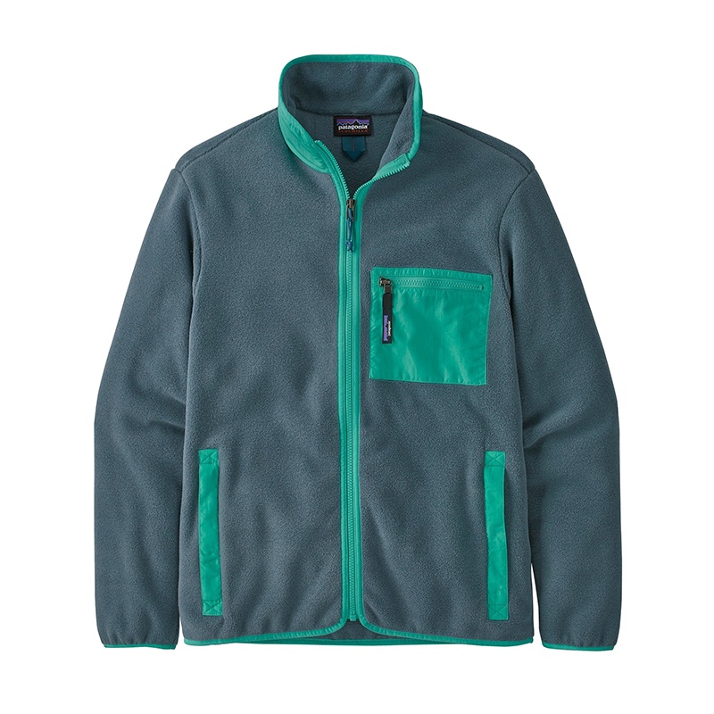 商品Patagonia|Patagonia/巴塔哥尼亚 男士羽毛灰/绿色涤纶/抓绒混纺饰有尼龙口袋拉链夹克,价格¥1605,第2张图片详细描述