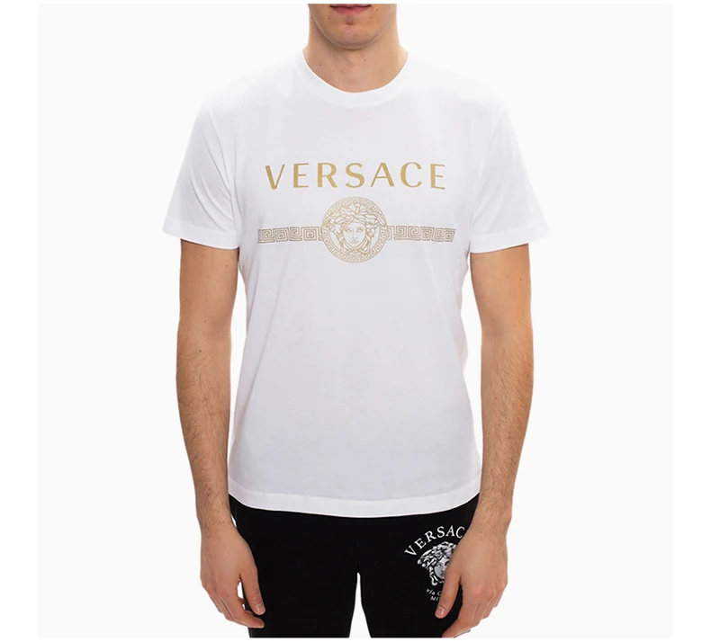 商品Versace|VERSACE 男士白色棉质T恤 A87573-A228806-A2088,价格¥1530,第5张图片详细描述