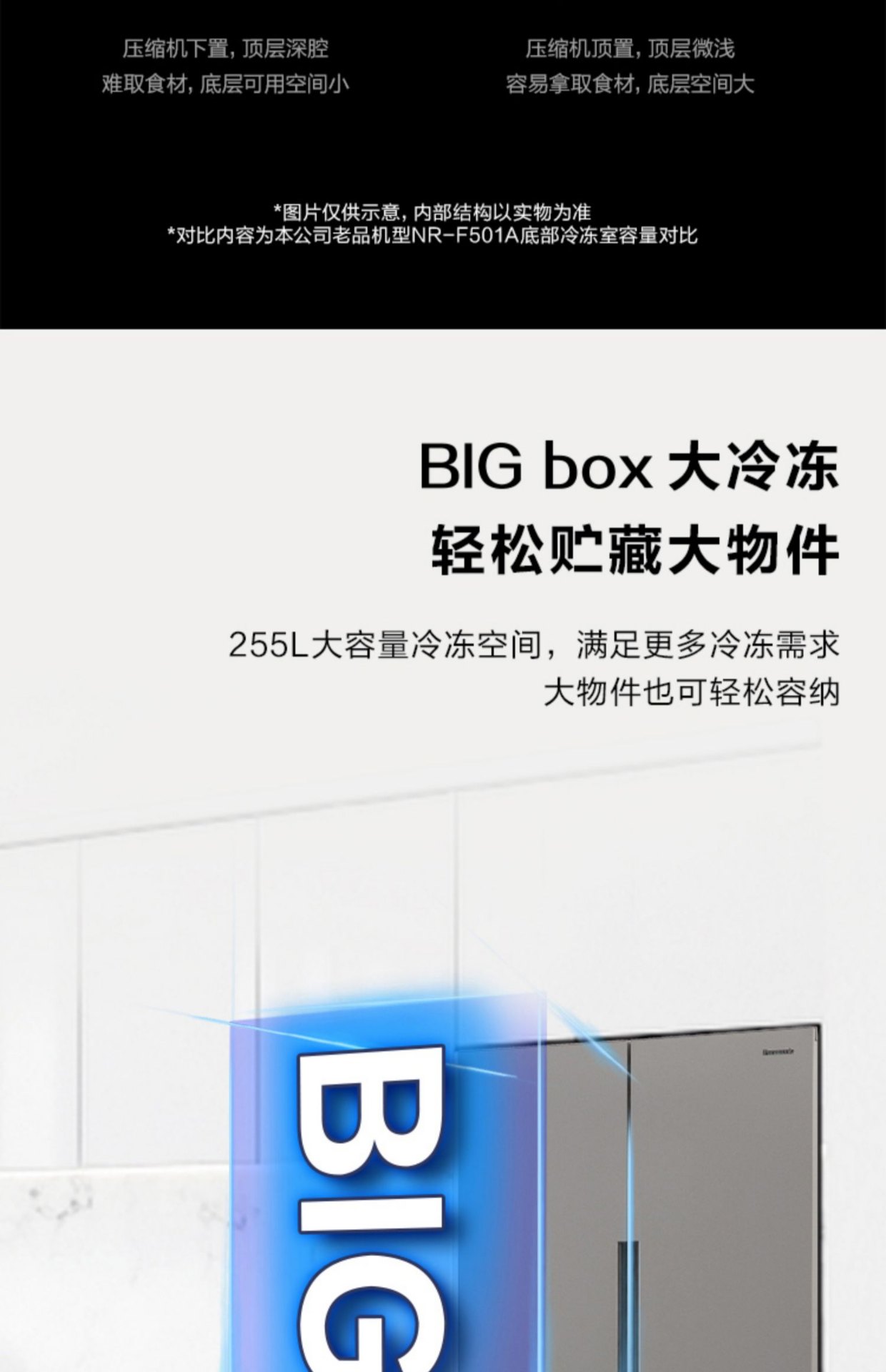 商品[国内直发] Panasonic|Panasonic/松下NB57WPA 嵌入式变频对开门家用电冰箱格调灰,价格¥4090,第12张图片详细描述