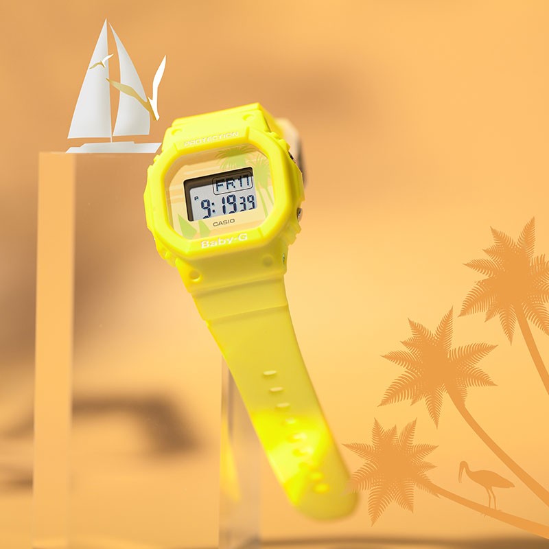商品[国内直发] Casio|卡西欧手表以80年代美国西海岸海滩风为主题推出的新系列 防震 200米防水 电子荧光照明 约3年电池寿命,价格¥466,第4张图片详细描述