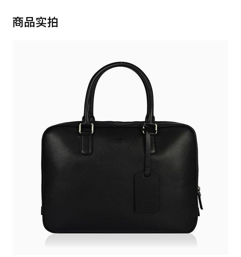 商品Giorgio Armani|Giorgio Armani 乔治·阿玛尼 压纹小牛皮黑色男士手提包公文包 Y2P066-YB52J-80001,价格¥5402,第6张图片详细描述