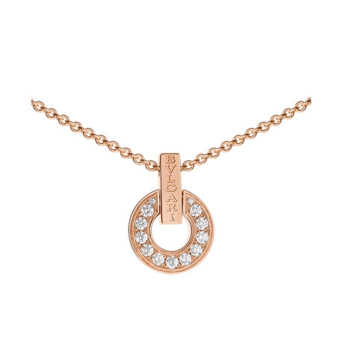 商品BVLGARI|  BVLGARI/宝格丽 BVLGARI BVLGARI系列 18k金玫瑰金镂空项链镶嵌密钉钻石项链357312,价格¥45847,第5张图片详细描述