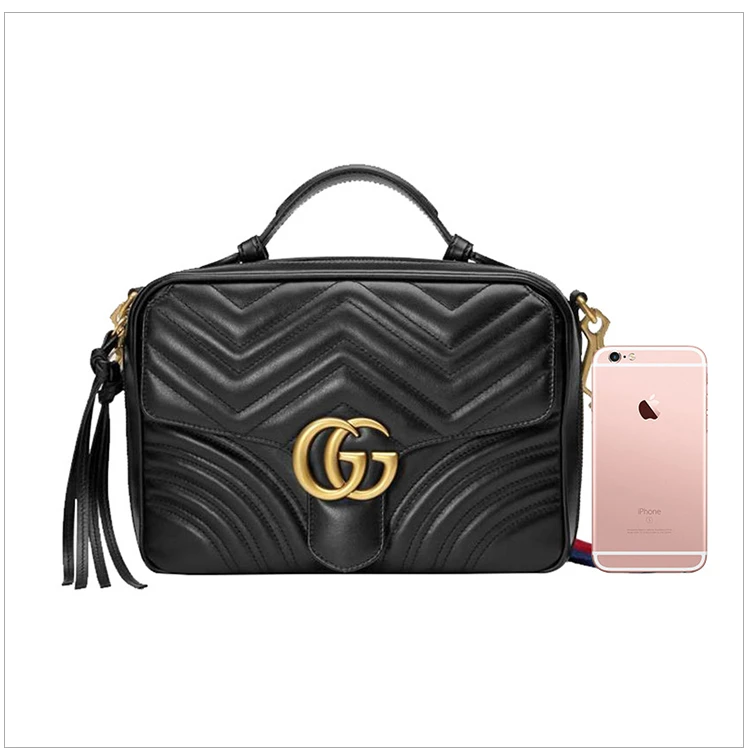 商品[国内直发] Gucci|GUCCI 古驰 女士黑色皮革单肩手提挎包 498100-DTDPT-8975,价格¥18726,第2张图片详细描述