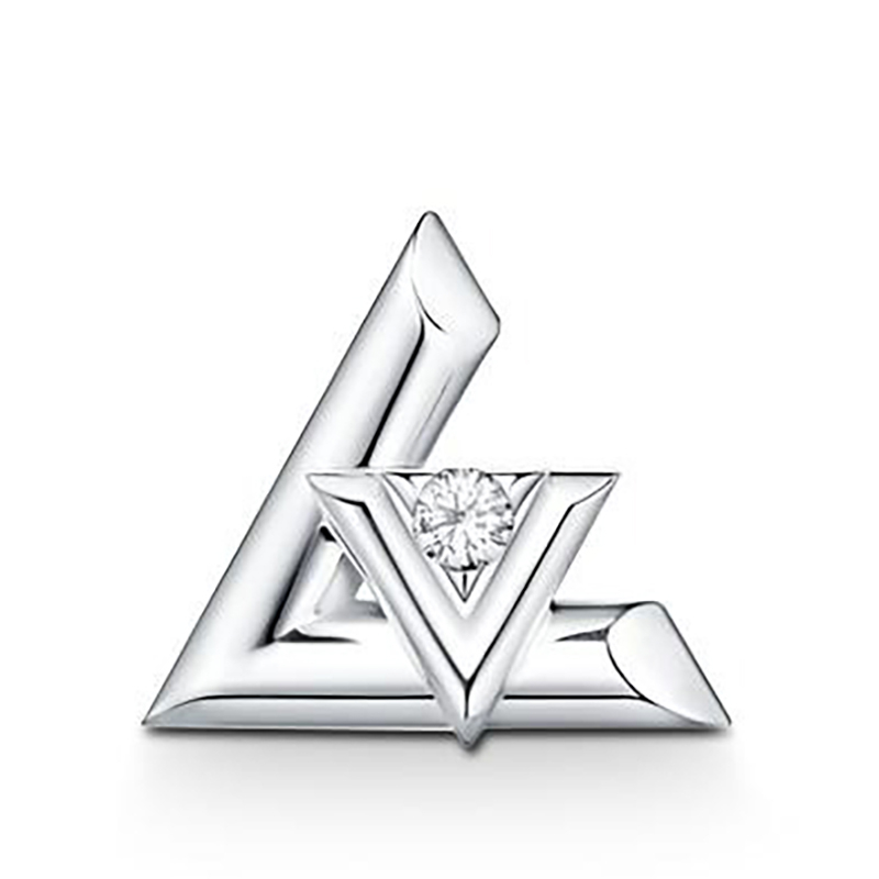 商品Louis Vuitton|预售十天 Louis Vuitton/路易威登 经典款LV VOLT系列 18k金白金徽标字母造型镶嵌钻石单只耳钉耳环Q96970,价格¥15240,第18张图片详细描述