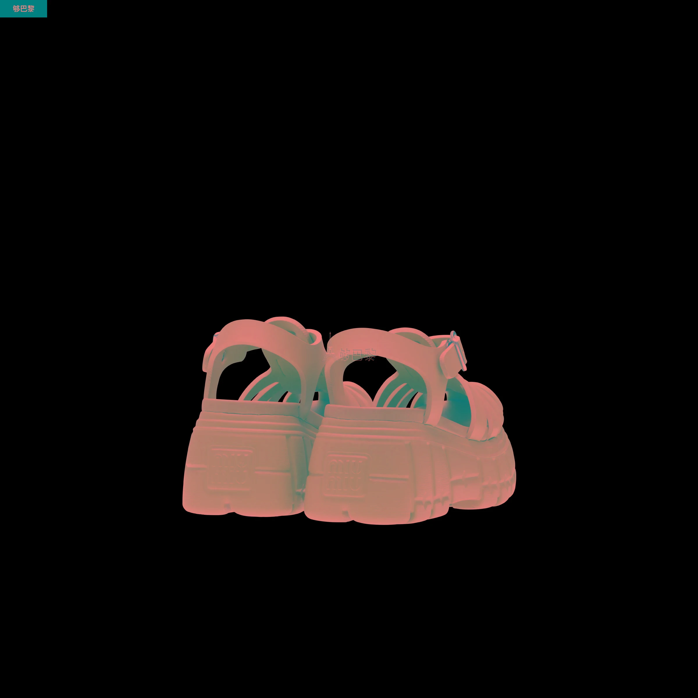 商品Miu Miu|包邮包税【预售7天发货】 MIUMIU缪缪 23秋冬 女士 厚底鞋 Sandales à plateforme en EVA 5X709D_3LKK_F0092_F_085,价格¥4805,第6张图片详细描述