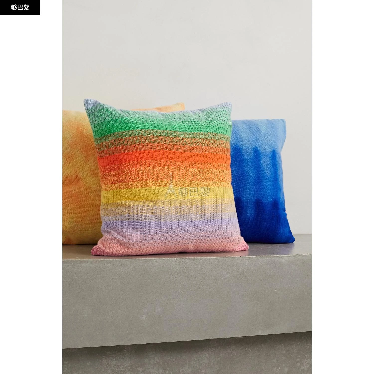 商品The Elder Statesman|包邮包税【预售7天发货】 THE ELDER STATESMAN 24春夏 女士 家居用品 条纹罗纹羊绒靠垫 27086482323355667 210631187 ,价格¥6285,第4张图片详细描述